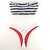 Top Faixa / Calcinha Asa Delta Semi Fio/ Listrado Horizontal | Vermelho Vivo - Branco | Vermelho Vivo
