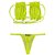 Top Agnes (Pico) / Calcinha Bronze Semi Fio/ Amarelo Neon