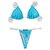 Top Cortininha /calcinha Bronze Semi Fio/ Azul BB | Branco