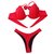 Top Aro (amarração) / calcinha Asa Delta Semi Fio/ Vermelho Vivo | AD Vermelho com Preto