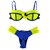 Top Jamile / Calcinha 2Tira Semi Fio / Amarelo Neon | Azul Royal - comprar online