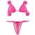 Top Cortininha / Calcinha Bronze Semi Fio/ Rosa Neon