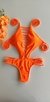 Maiô 14 Tiras Semi fio / Laranja Neon Lycra