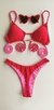 Top Kelly /calcinha Asa Delta Semi Fio/ Vermelho Vivo | Rosa BB