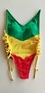 Maiô Kimkardasha Recorte/ Verde Bandeira-Amarelo-Vermelho