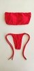 Top Faixa / Calcinha AD Amarrar Semi Fio/ Vermelho Vivo
