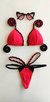 Top Josy /calcinha Josy Semi Fio/ Vermelho Vivo | Preto