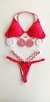 Top Kelly /calcinha Josy Semi Fio/ Vermelho | Branco - comprar online