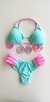 Top Kelly /calcinha 3Tira Semi Fio/ Azul Piscina | Rosa BB