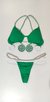 Top Kelly /calcinha Bronze Semi Fio/ Verde Bandeira | Branco