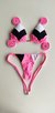 Top Patent /calcinha Patent Semi Fio/ Rosa BB | Branco e Preto