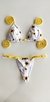 Top Cortininha /calcinha Bronze Semi Fio/ Girassol fundo Branco| Amarelo - comprar online