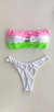 Top Luma /calcinha Asa Delta Semi Fio/ Branco | Rosa BB e Verde Neon - AD toda Branca