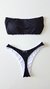 Top Faixa / Calcinha Asa Delta Semi Fio/ Branco | Preto - comprar online