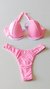 Top Aro (Amarrar) / calcinha Asa Delta Semi Fio/ Rosa BB | Branco - comprar online