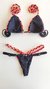 Top Thallyta / Calcinha Josy Semi Fio/ Preto | Laranja Neon - Rosa Neon - comprar online