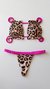 Top Agnes /calcinha Pepi Semi Fio/ Onça | Rosa Pink