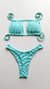 Top Agnes Basic /calcinha Asa Delta Semi Fio/ Azul Piscina