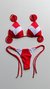 Top Patent /calcinha Patent Semi Fio/ Vermelho Vivo | Branco