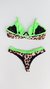Top Juliette / Calcinha Juliette Semi Fio/ Onça | Verde Neon - Visc inK  Moda Praia