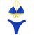Top Iza (Reg) / Calcinha Asa Delta Semi Fio/ Azul Royal | Amarelo - comprar online