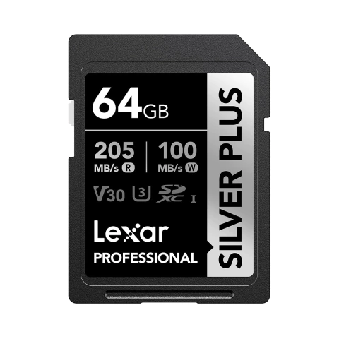 64GB Lexar® Professional SILVER PLUS SDXC™ UHS-I V30