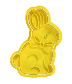 Conejo de costado con moño