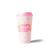 Vaso Corazones con tapa café y packaging