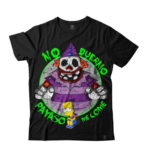 Remera Los Simpsons No duermo Payaso me come