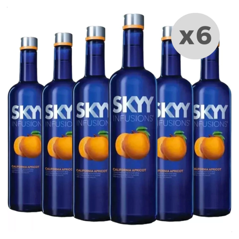 Vodka Skyy Apricot Damasco 750ml x6