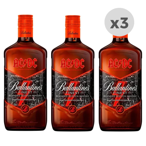 Whisky Ballantine's Finest AC/DC Edición Limitada x3