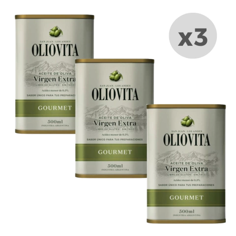 Aceite de Oliva Oliovita Gourmet Lata 500ml x3