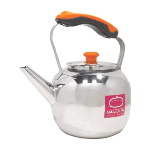 Pava Gamuza Magenta Pico Recto Acero Inox 1,4lts