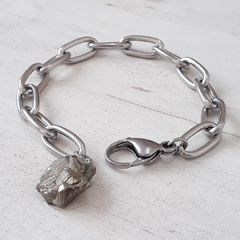 PULSERA AMULETO ACERO PIRITA
