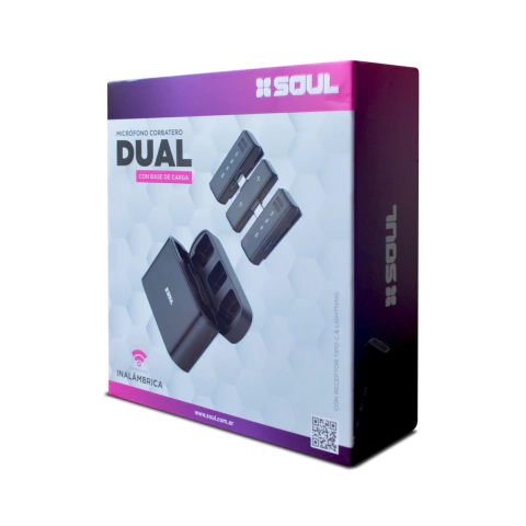 MICROFONO CORBATERO DUAL CON BASE SOUL MIC-CDUAL (COD: 10409718)