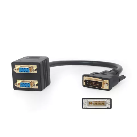 ADAPTADOR DVI (24+5) MACHO A 2 VGA HEMBRA (COD: 10900605)