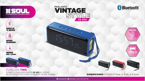 PARLANTE BLUETOOTH VINTAGE STYLE XS450 SOUL (COD: 10409500)