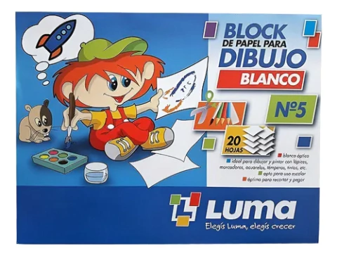 BLOCK DE DIBUJO N5 BLANCO LUMA