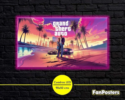 Cuadro LED Grand Theft Auto · 90x50 cm #01 - comprar online