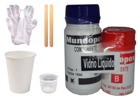 Resina Epoxi Cristal Vidrio Líquido Pro de Baja Viscosidad x 150 gr