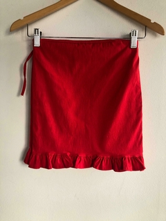 Pollera roja elastizada - CAMBIARTE