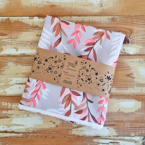 MANTEL ANTIMANCHAS CON TRATAMIENTO IMPERMEABLE HOJITAS ROSAS
