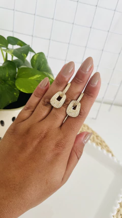 AROS CHAPITA BRILLOSA ACERO DORADO