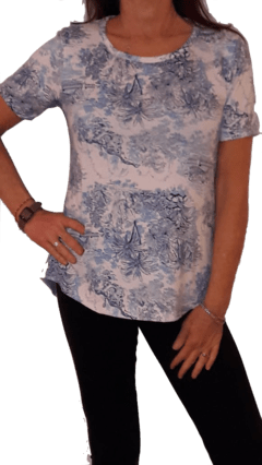 Remera manga corta modal estampado