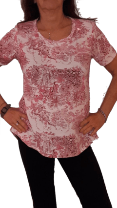 Remera manga corta en modal estampado