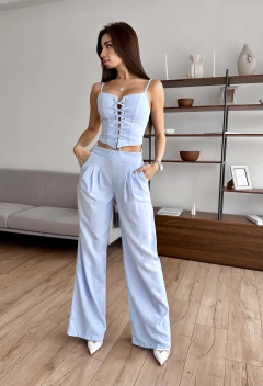 Conjunto Genebra (14 ilhós) - Tecido: Linho Panamá (forrado) - comprar online