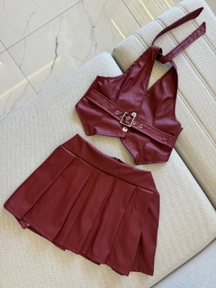 Conjunto Lampião (5 Ilhós) - Tecido: Couro