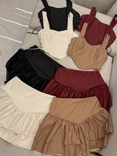 Conjunto Rancho (16 Ilhós) - Tecido: Couro - comprar online