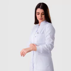 Jaleco feminino gabardine manga longa gola padre e punho com vista PLUS SIZE - comprar online