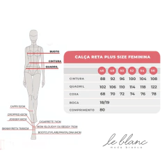 Calça feminina sarja com lycra reta Plus Size na internet